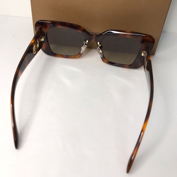 💯 OriginBurberry BE4344 Women's Square Polarised Sunglasses, Light Havana/Brown - Picture 12 of 14